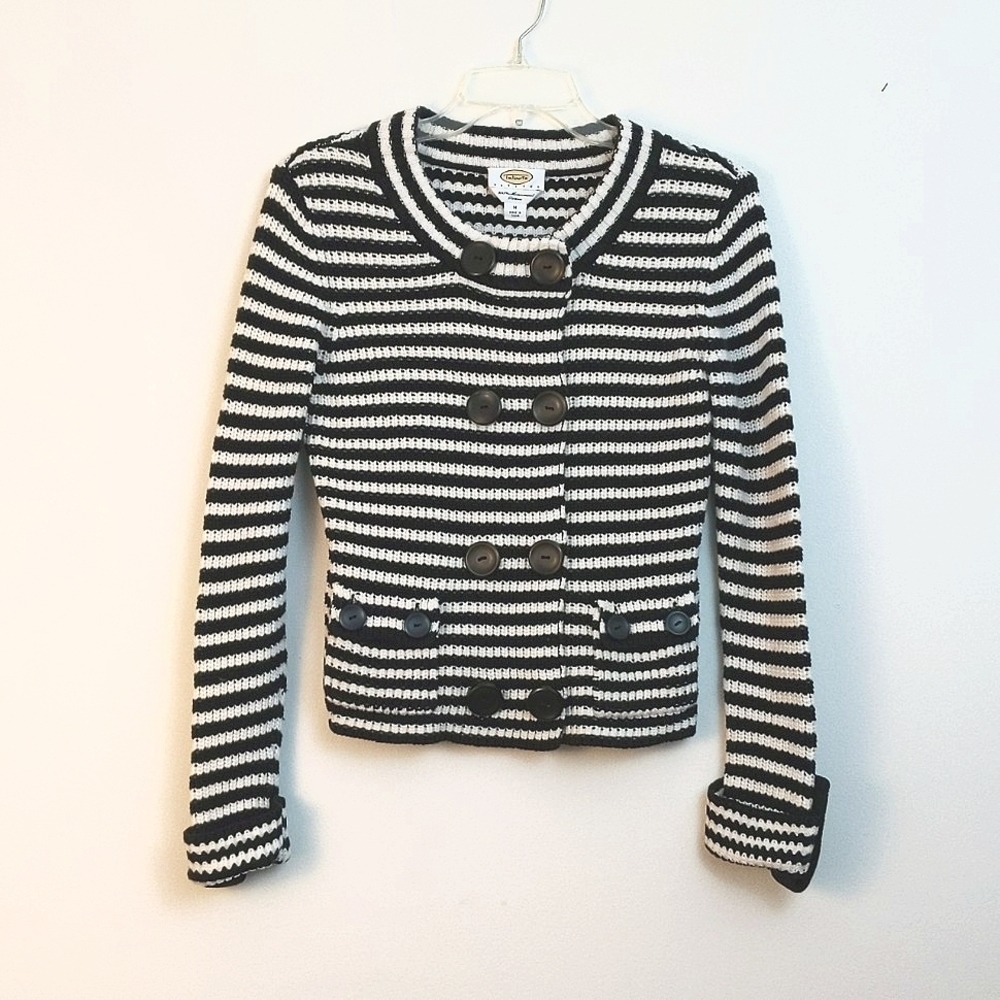 Talbots Striped Cardigan Lady Jacket Sweater Sz PM
